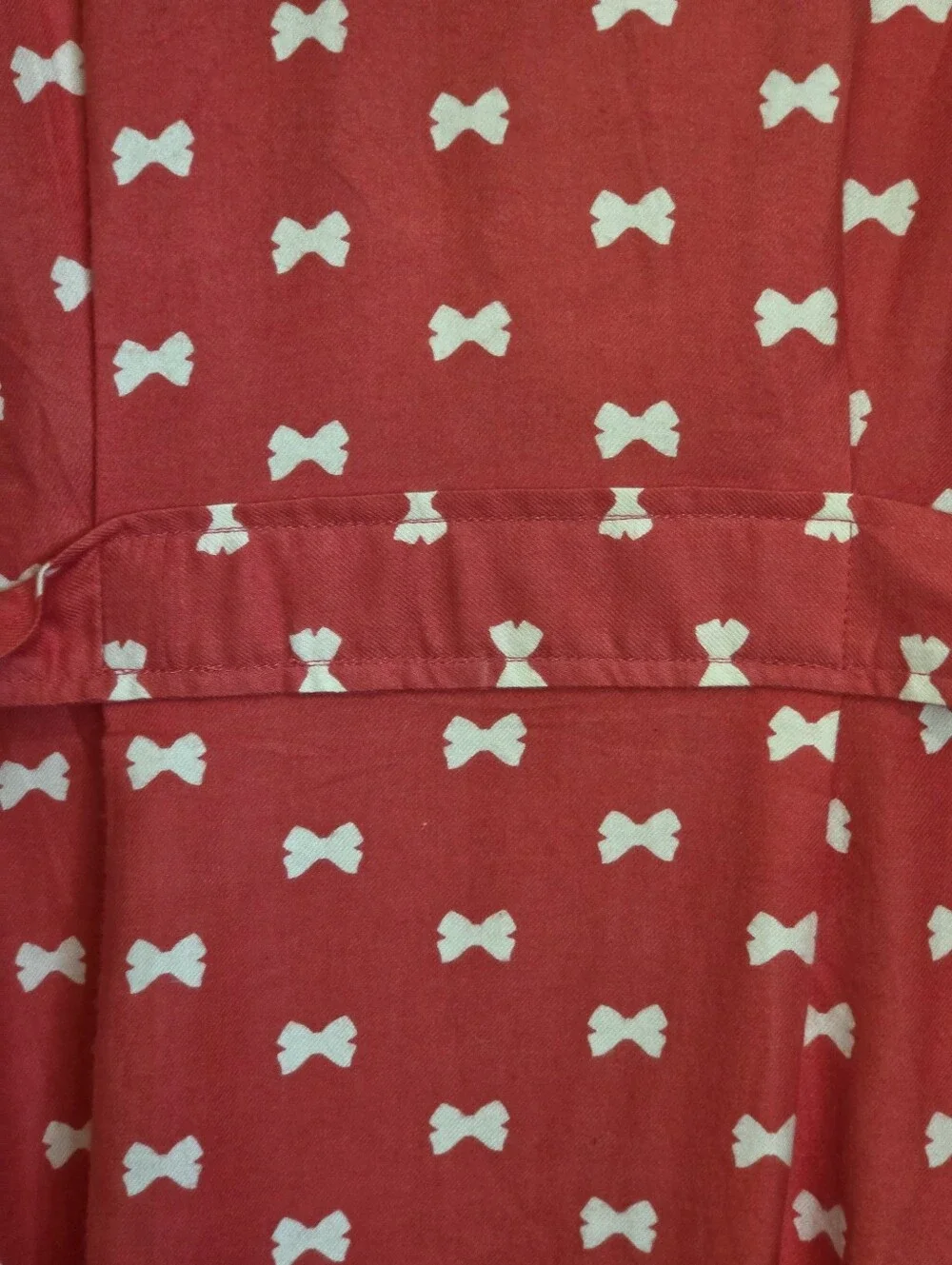 NWT Kate Spade Dream A Little Dream Bow Lightweight Flannel Robe Coral Pink SZ M